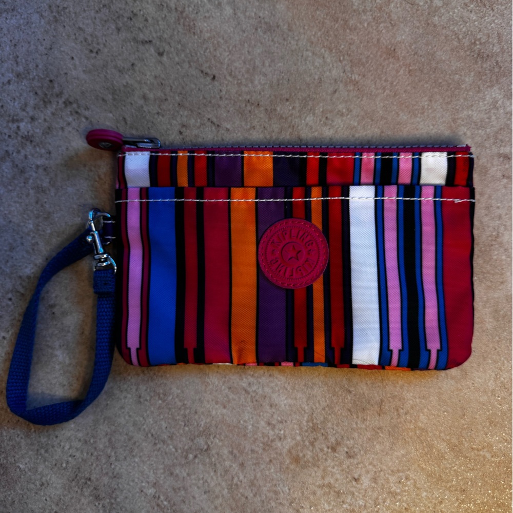 Kipling Multicolor Striped KODIE Wristlet